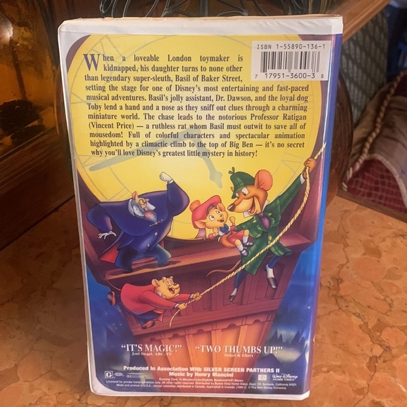 Walt Disney The Great Mouse Detective VHS Black Diamond edition - Picture 4 of 7